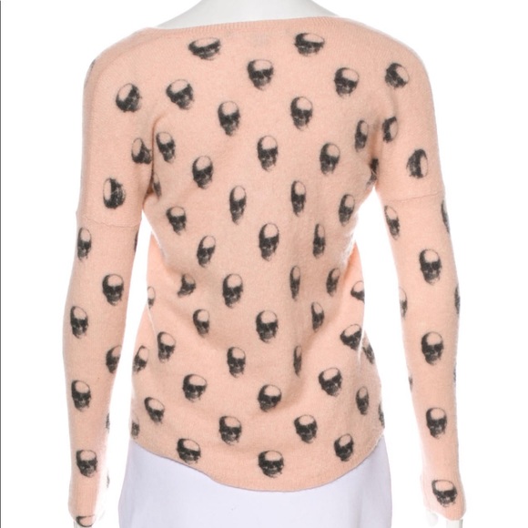 Skull Cashmere pale pink V neck skull sweater - Picture 4 of 4